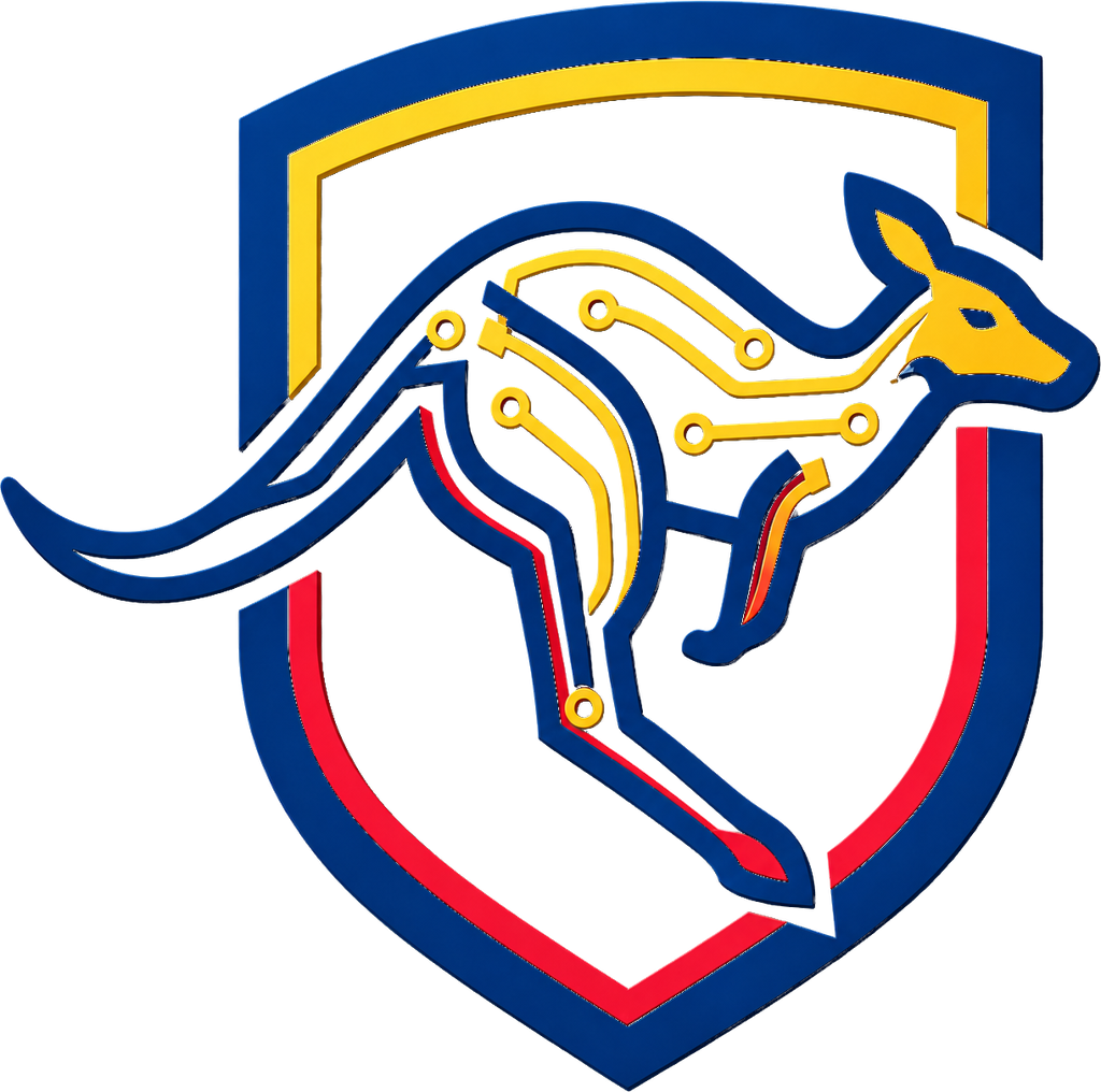Adelaide Web Design Co. kangaroo shield logo